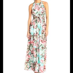 Jessica Simpson sleeveless halter maxi dress